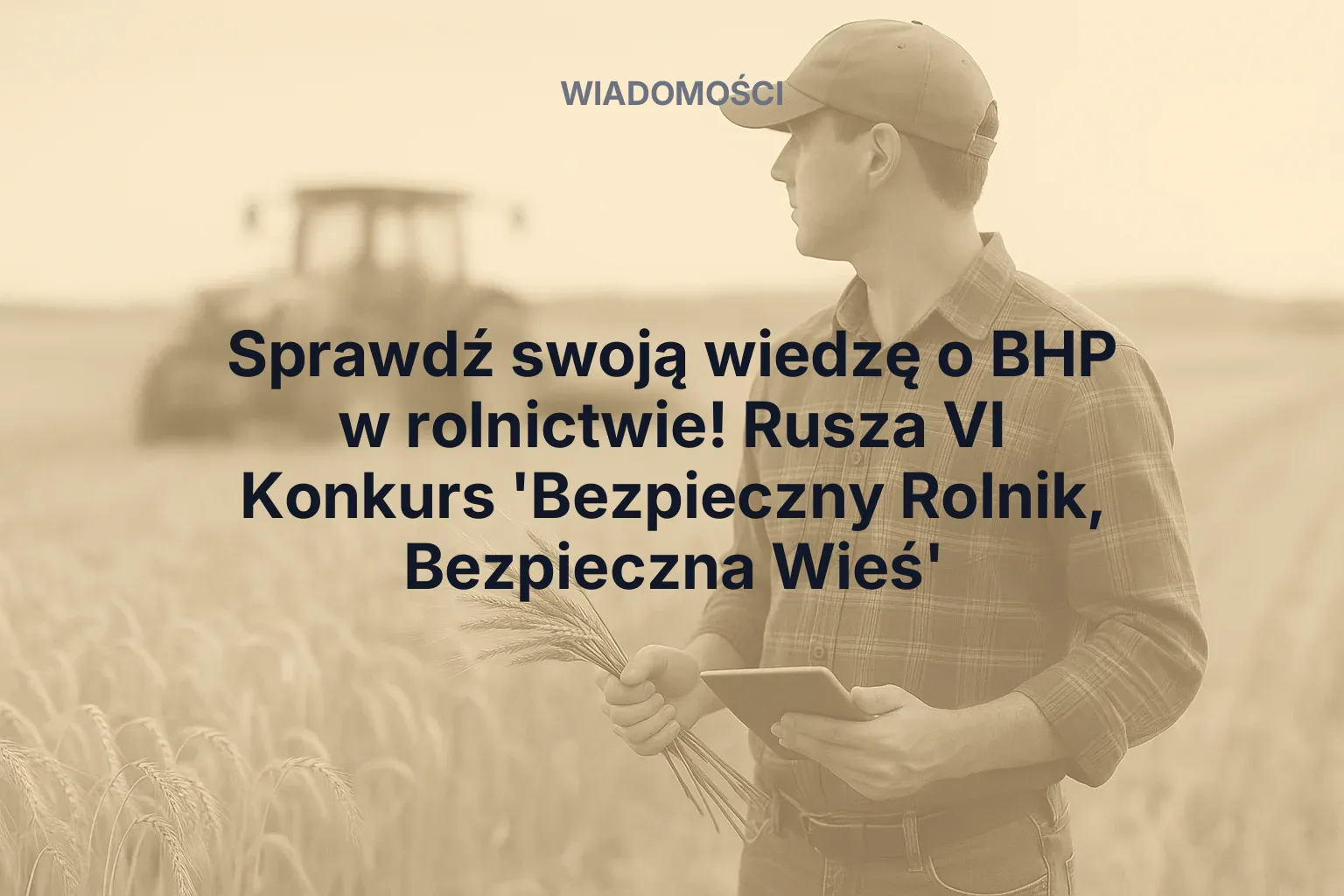 Artykuł: Sprawdź swoją wiedzę o BHP w rolnictwie! Rusza VI Konkurs 'Bezpieczny Rolnik, Bezpieczna Wieś'