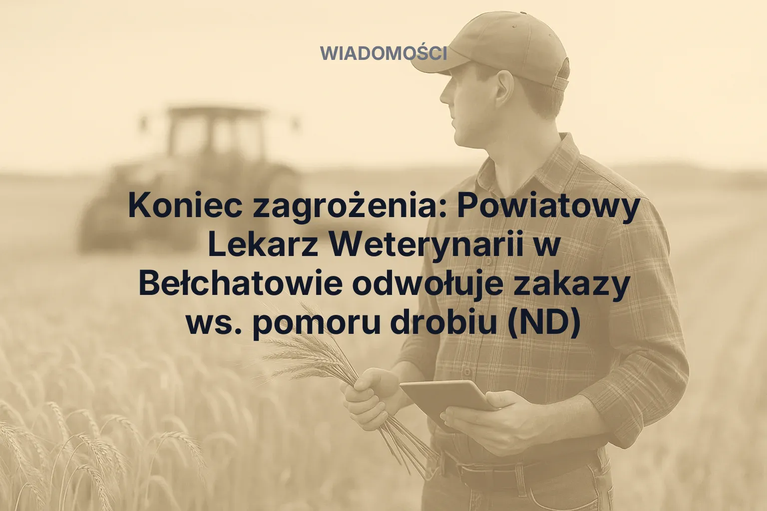 Artykuł: Koniec zagrożenia: Powiatowy Lekarz Weterynarii w Bełchatowie odwołuje zakazy ws. pomoru drobiu (ND)
