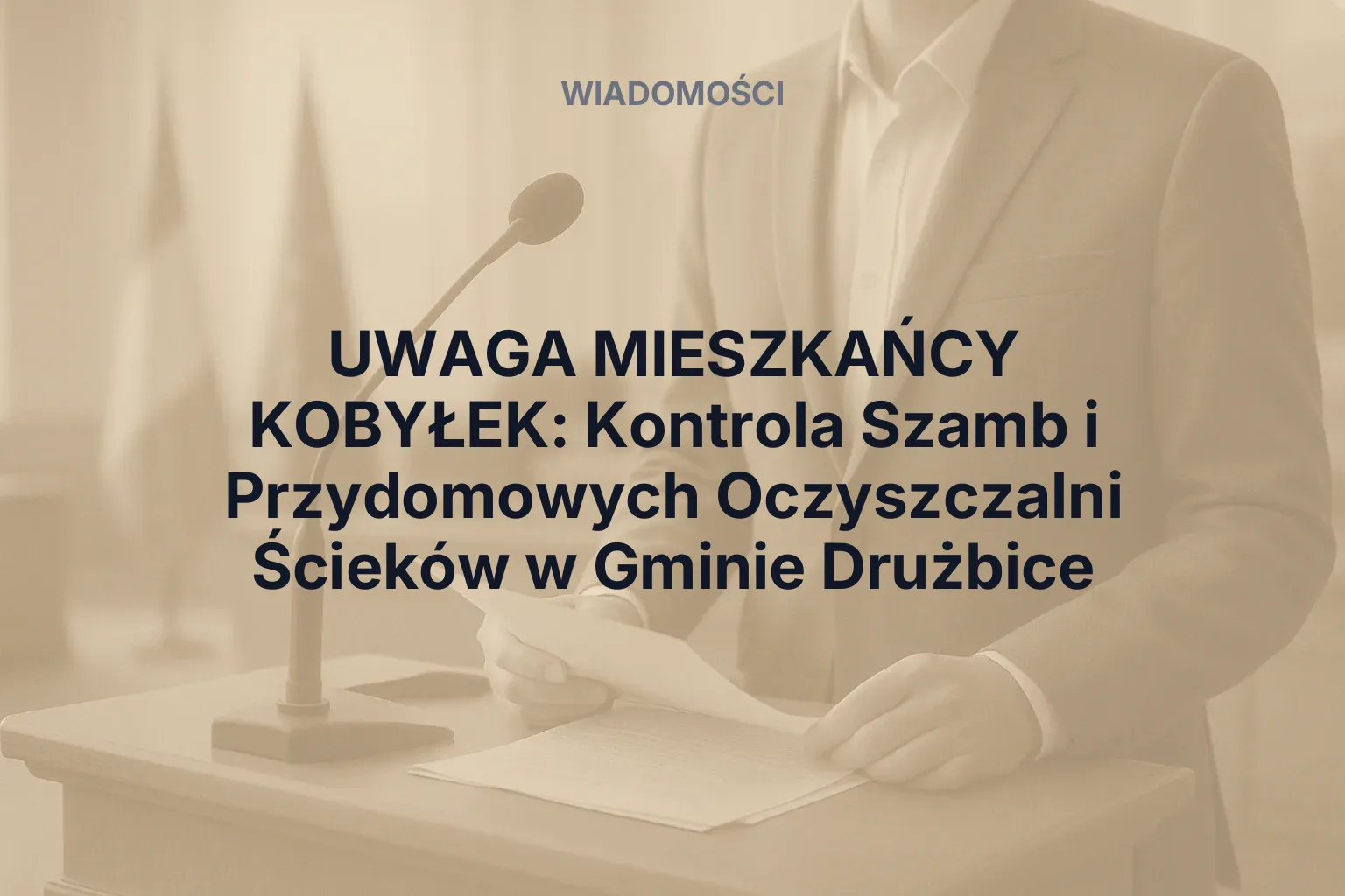 UWAGA MIESZKAŃCY KOBYŁEK: Kontrola Szamb i Przydomowych Oczyszczalni Ścieków w Gminie Drużbice