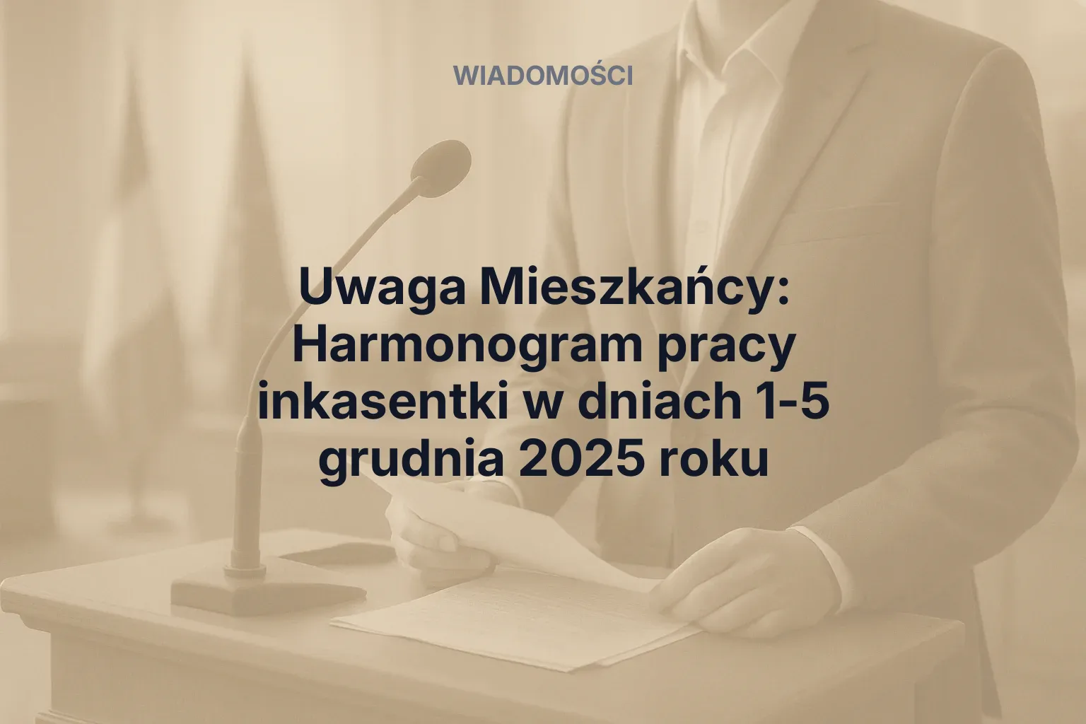 Artykuł: Uwaga mieszkańcy Gminy Bełchatów: Harmonogram pracy inkasentki w dniach 1-5 grudnia 2025 roku