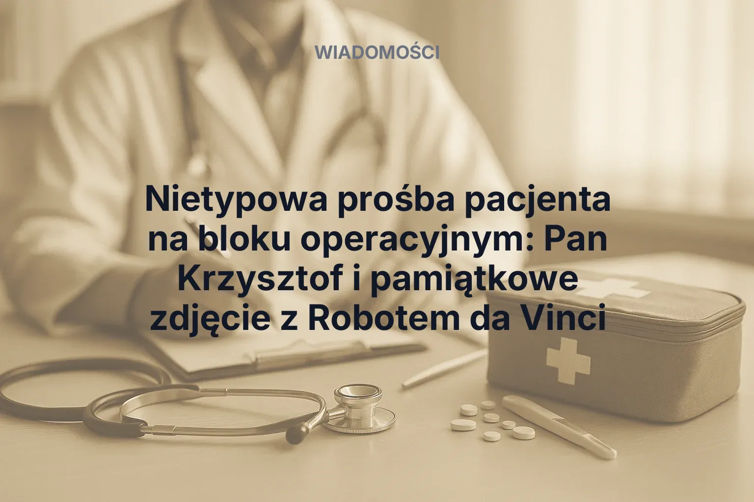 Artykuł: Nietypowa prośba pacjenta na bloku operacyjnym: Pan Krzysztof i pamiątkowe zdjęcie z Robotem da Vinci